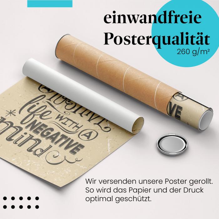 "Positives Denken": Gerolltes Poster.