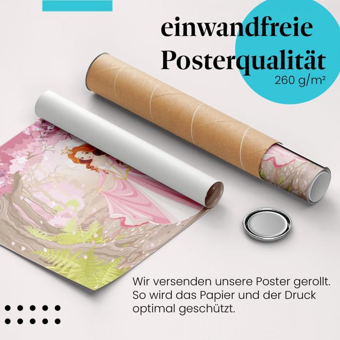 Gerolltes Poster "Märchenhafte Prinzessin" - Mädchenhaft & verspielt, sicher verpackt.