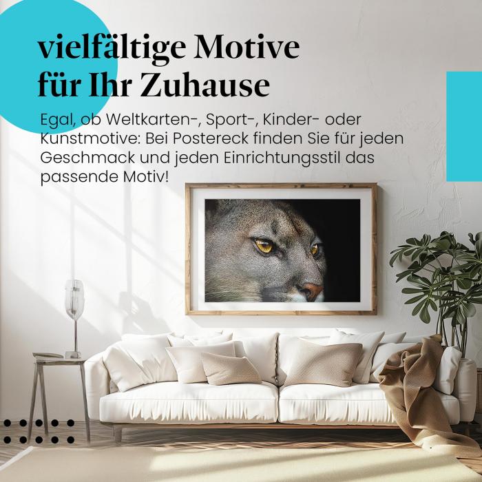 Leinwandbild "Puma": Intensiver Blick, Wildheit & Eleganz - beeindruckend!