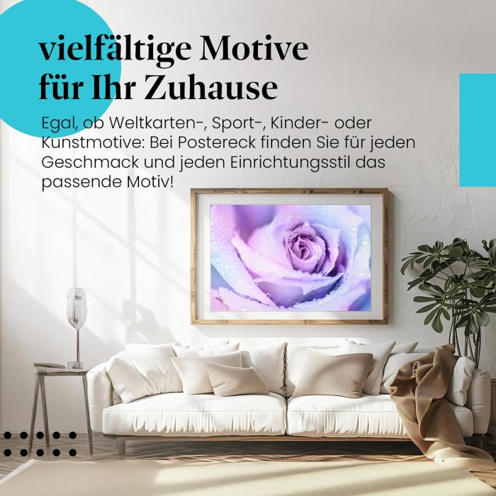 Dieses Leinwandbild mit der Regenbogenrose ist ein faszinierender Blickfang und ein Symbol für Lebensfreude.