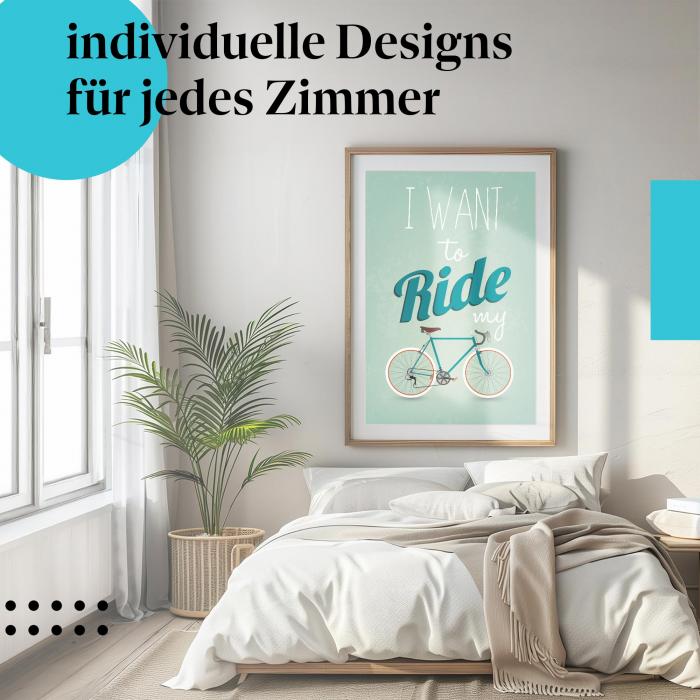 Schlafzimmer Deko: Vintage mit "Fahrrad Poster"