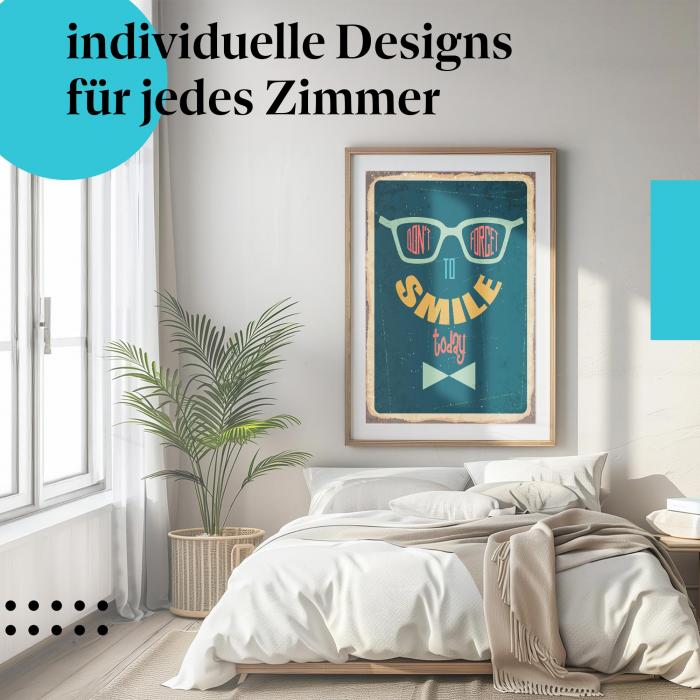 Schlafzimmer Deko: Lächeln mit "Retro-Schild"