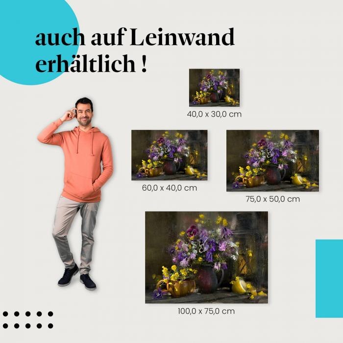 "Blumen am Fenster" Leinwandbild. Verschiedene Größen - setze Akzente mit Kunst in deinem Zuhause!