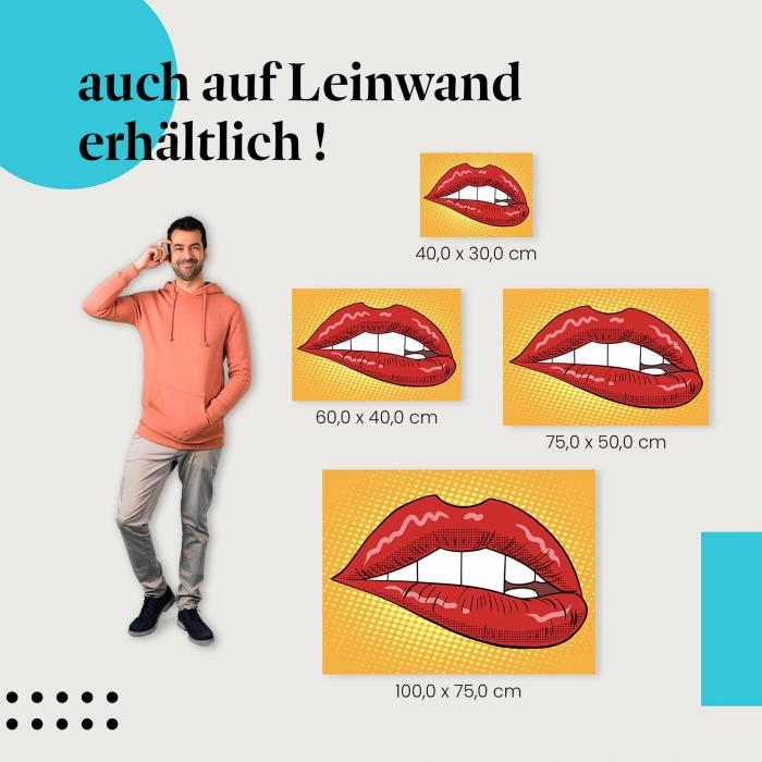 Leinwandbild "Verführerische rote Lippen": Sinnlichkeit & Verspieltheit