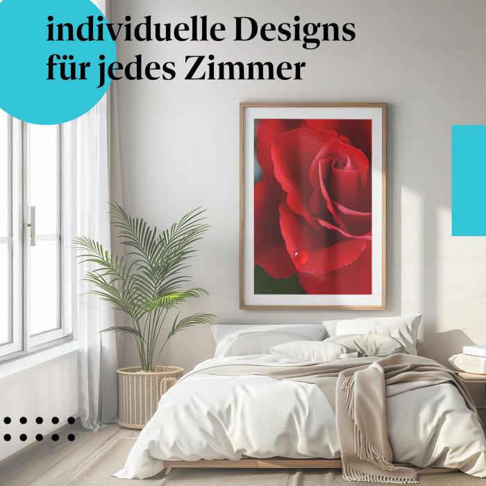 Schlafzimmer Deko: "Rose" Poster: Romantik & Zärtlichkeit - ein zeitloses Motiv.