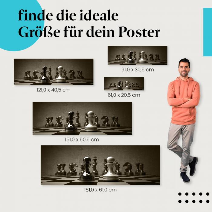 Schachfiguren Poster: Strategisches Denken - Poster in verschiedenen Größen.