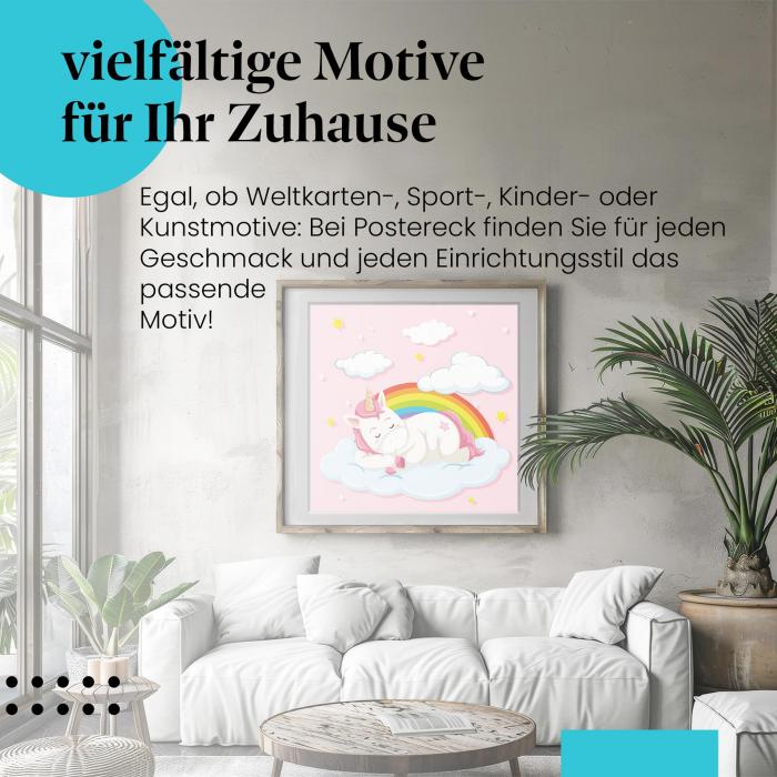 "Schlafendes Einhorn": Süßes Poster für's Kinderzimmer - märchenhaft!