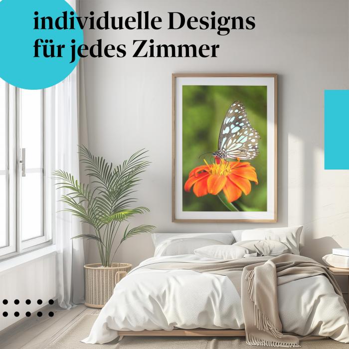 Schlafzimmer Deko: "Schmetterling" Poster - Ein Hauch von Sommer - perfekt für Ihre Wand.