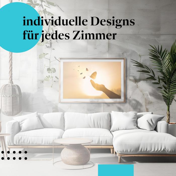 Schlafzimmer Deko: "Schmetterlinge" Poster: Leichtigkeit & Freiheit - ein Symbol für Neuanfang.