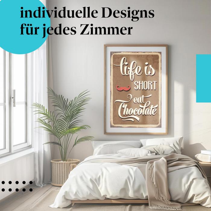 Schlafzimmer Deko: Schokolade & Vintage mit "Metallschild"