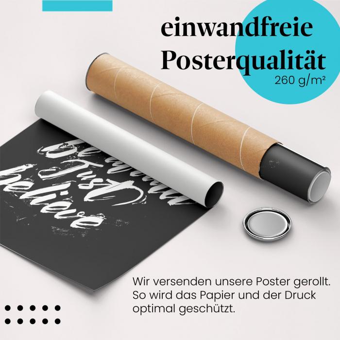 Gerolltes Poster "Motivation" - Mut & Zuversicht, sicher verpackt.