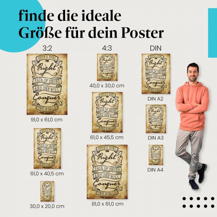 "Give a girl..." Poster - finde die richtige Größe für deine Wand und setze ein Statement für starke Frauen!