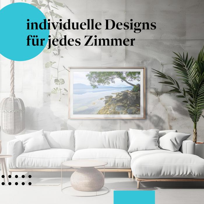 Schlafzimmer Deko: Bergidylle mit "See & Berge" Poster