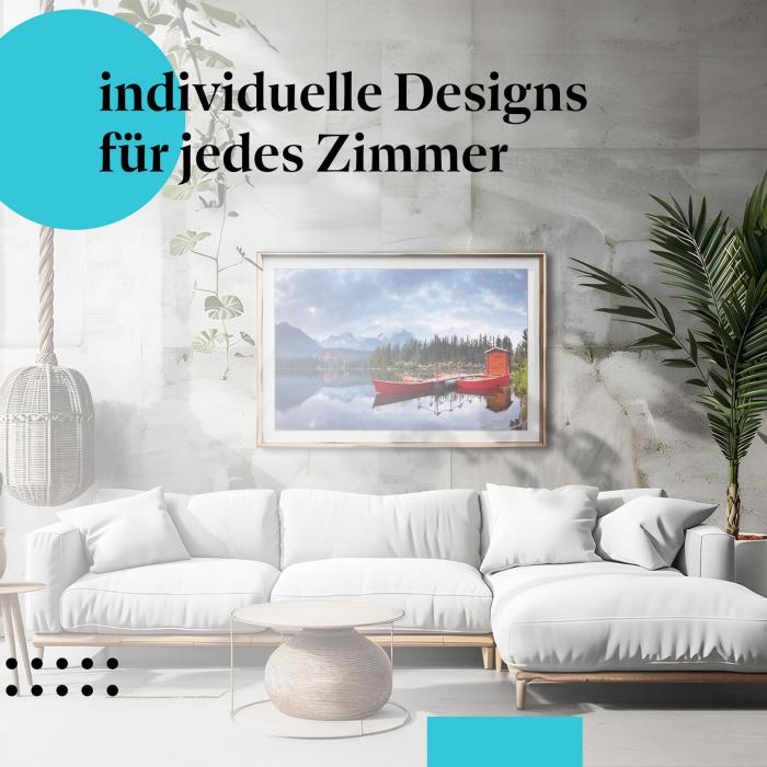 Schlafzimmer Deko: "See & Berge" Poster - Entspannung & Harmonie.