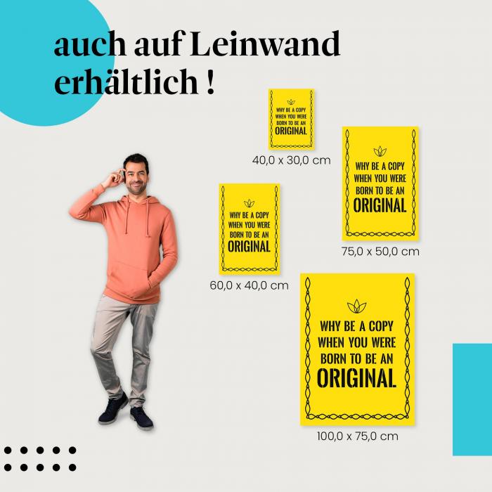 Leinwandbild "Sei ein Original": Inspiration & Selbstverwirklichung