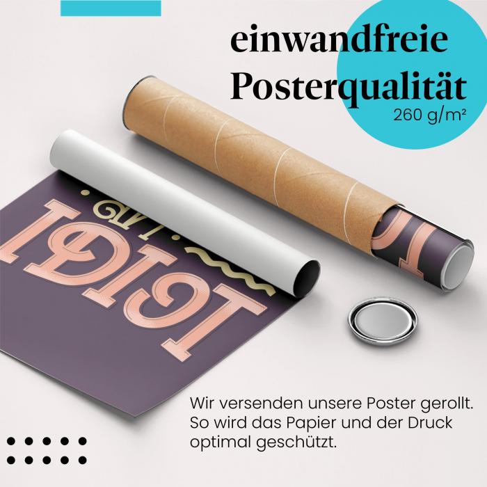 Gerolltes Poster "Don't be an Idiot". Humor & Spruch, sicher verpackt.