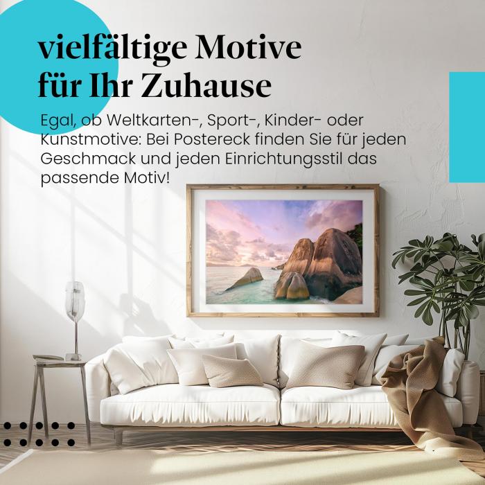 Dieses Leinwandbild ist ein Hingucker und versprüht die Faszination der Seychellen.