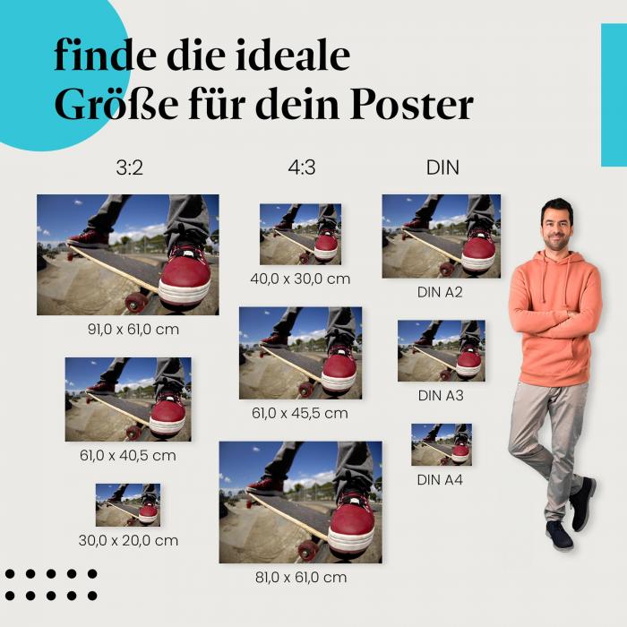 Skateboard Poster: Dynamische Wanddeko für Skater - jetzt bestellen!