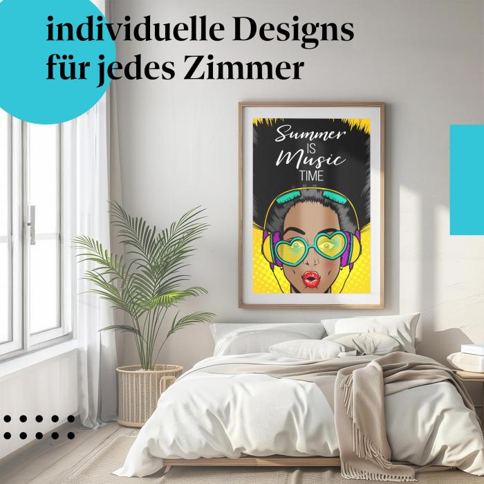 Schlafzimmer Deko: Sommer & Musik mit "Afroamerikanerin" Poster