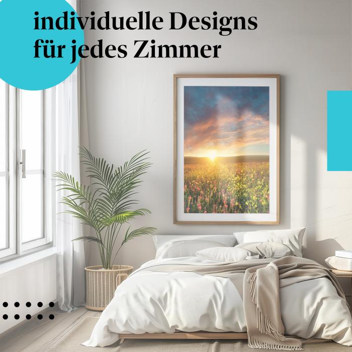 Schlafzimmer Deko: "Blumenwiese" Poster: Die Schönheit der Natur - perfekt fürs Schlafzimmer.