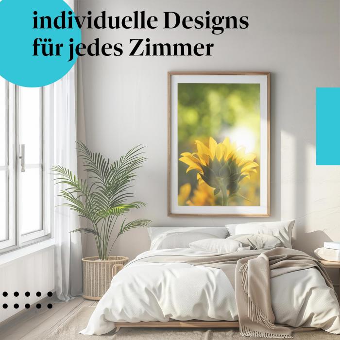 Schlafzimmer Deko: Schönheit mit "Sonnenblume" Poster