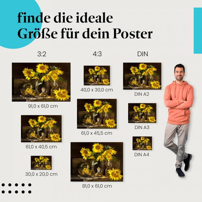 Sonnenblumen Poster: Sommerliche Wanddeko - jetzt Größe wählen!