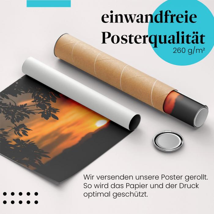 Gerolltes Poster "Sonnenuntergang" - Natur & Stimmung, sicher verpackt.