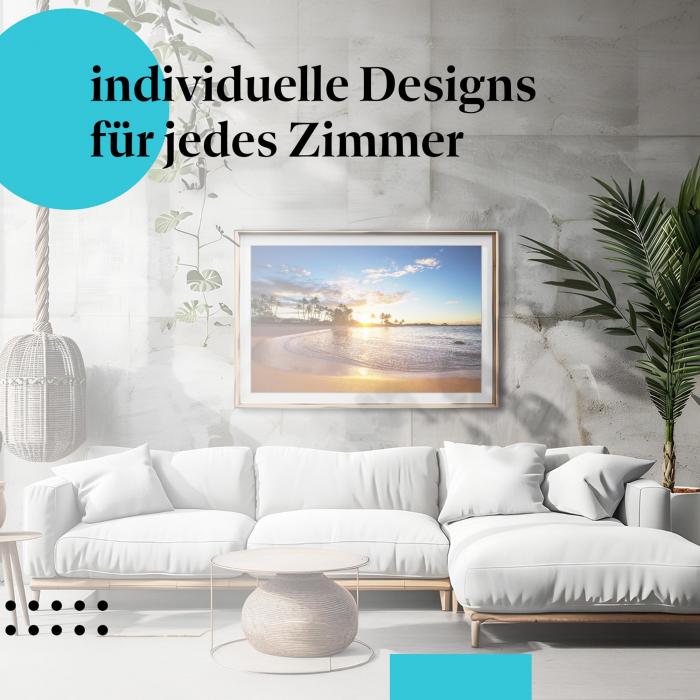 Schlafzimmer Deko: "Strand & Sonnenuntergang" Poster: Urlaubsfeeling pur!