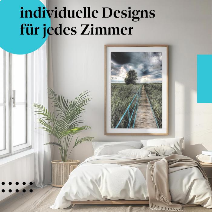 Schlafzimmer Deko: "Steg & Schilf" Poster: Für alle, die das Geheimnisvolle lieben.