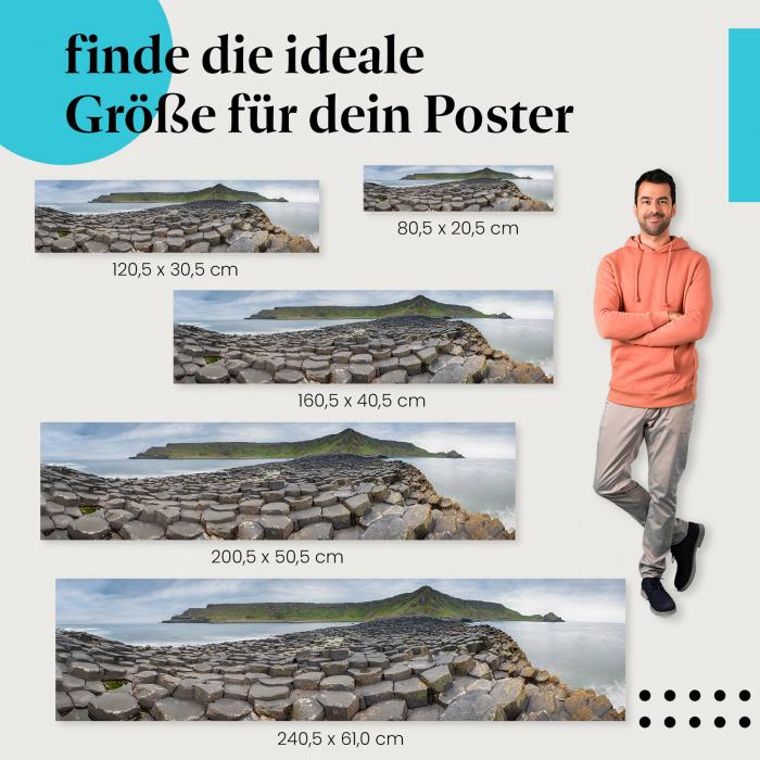 Giant's Causeway, Poster: Panorama, Basaltsäulen, Insel.