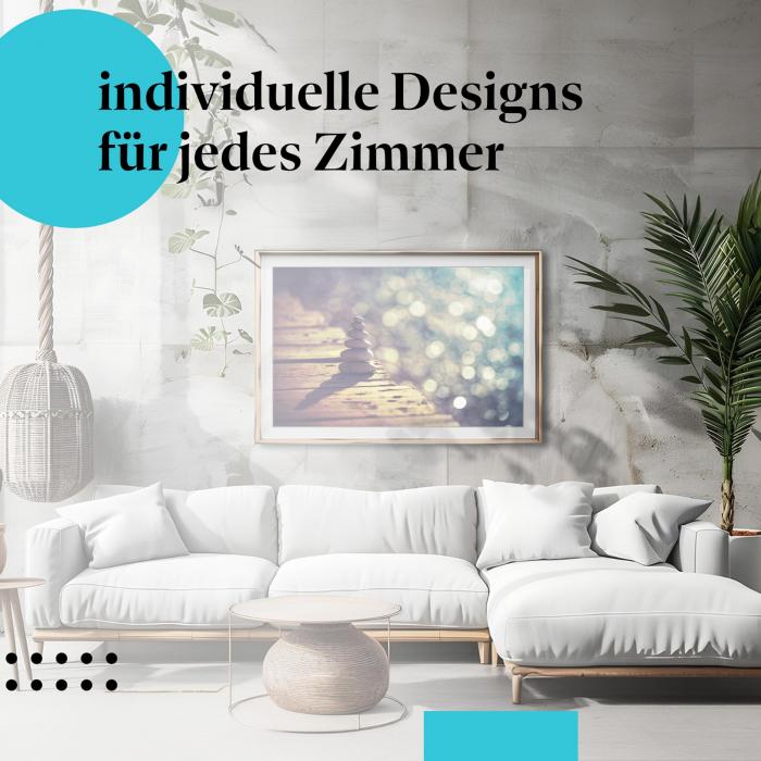 Schlafzimmer Deko: "Strand & Turm" Poster: Ruhe & Gelassenheit - perfekt für Ihr Zuhause.