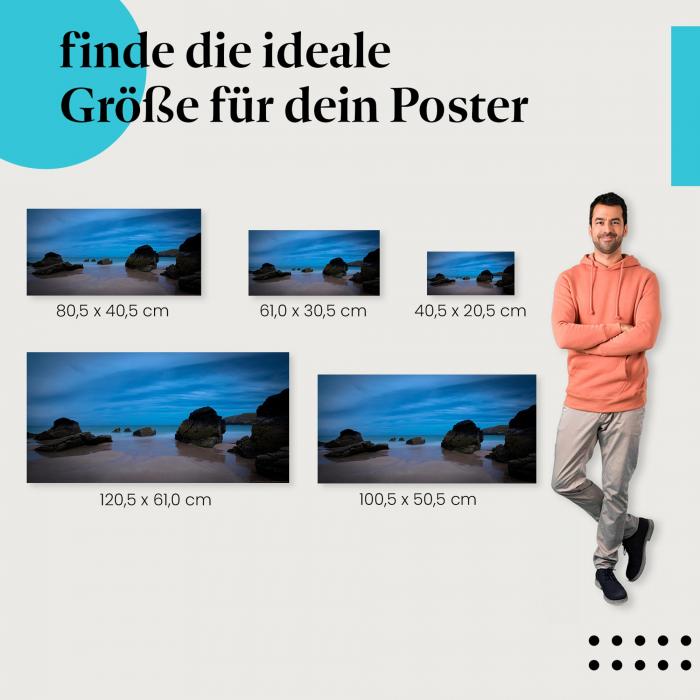 Blaue Stunde am Strand Poster: Romantisches Poster!