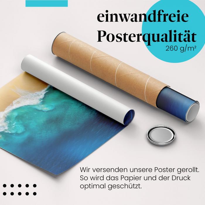 Gerolltes Poster "Strand" - Paradiesischer Strand, sicher verpackt.