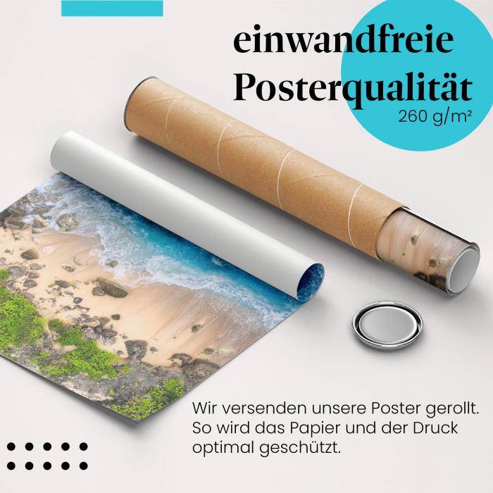 Gerolltes Poster "Tropischer Strand" - Urlaub & Entspannung, sicher verpackt.