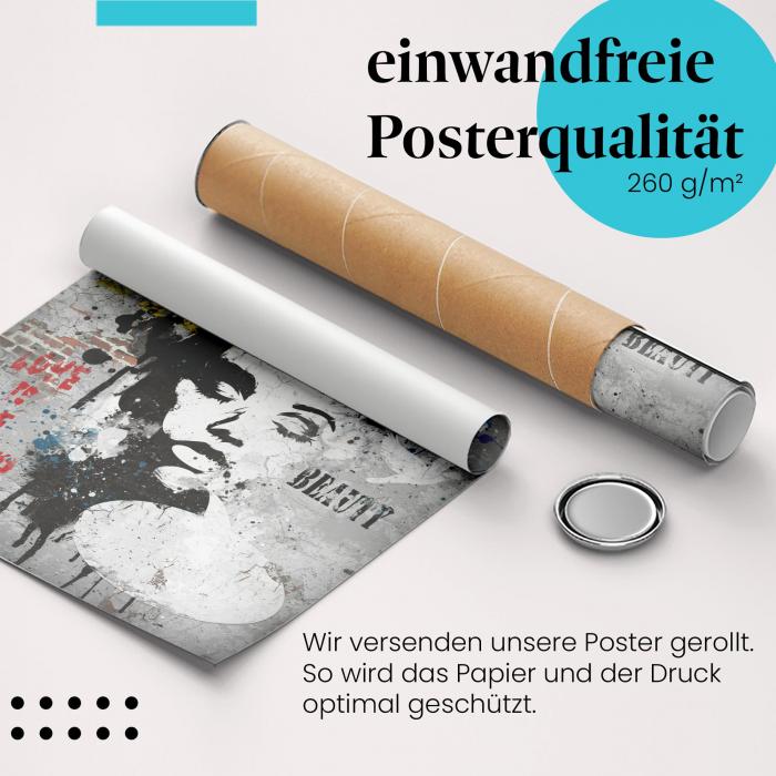 Gerolltes Poster "Liebe ist die Antwort" - Streetart & Message, sicher verpackt.