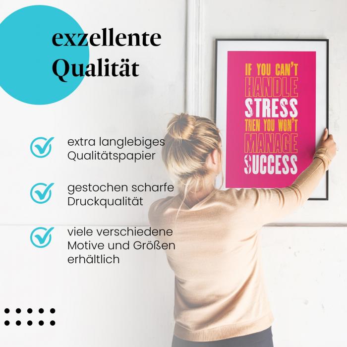 Gerahmtes Wandbild "Stress und Erfolg" in verschiedenen Größen.