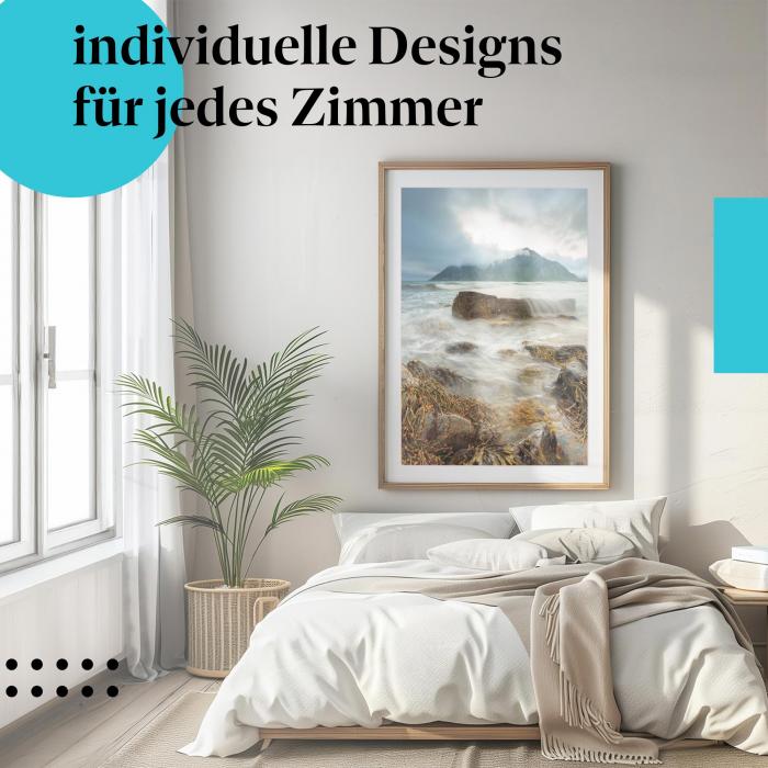 Schlafzimmer Deko: Mystik mit "Algen & Felsen" Poster