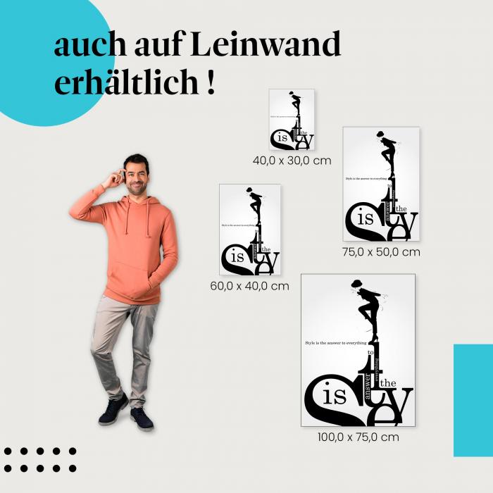 "Stil ist die Antwort" Leinwandbild: Zeitloses Design für dein Zuhause!