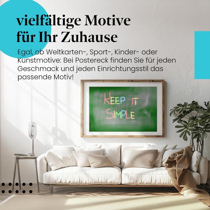 Leinwandbild "Keep it simple": Erinnerung an die einfachen Dinge - für mehr Gelassenheit.