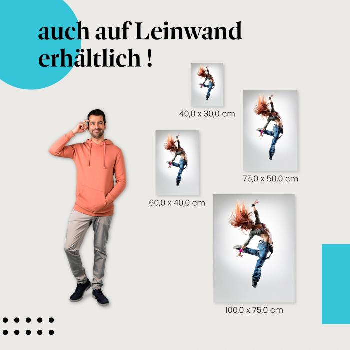 "Tanzfreude" Leinwandbild. Ideale Größe, setze stilvolle Akzente!