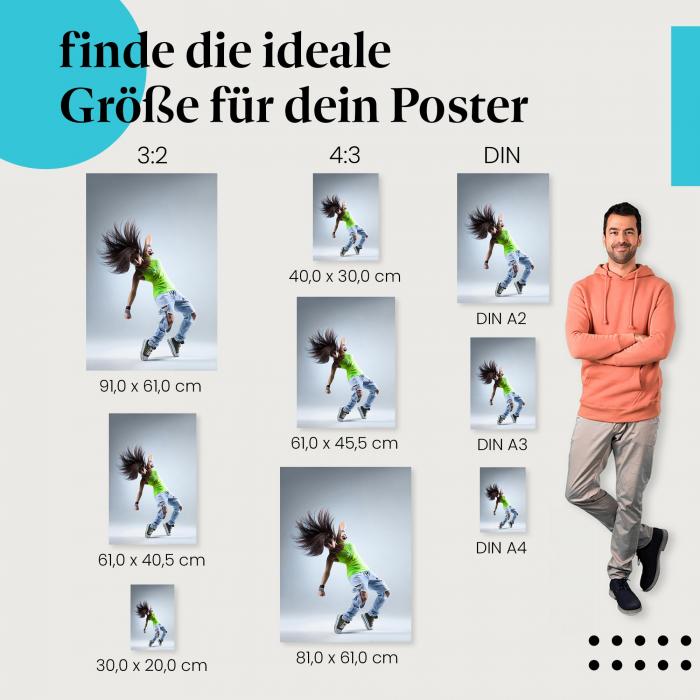 Dynamische Tänzerin Poster: Bewegung & Tanz - jetzt Poster bestellen!