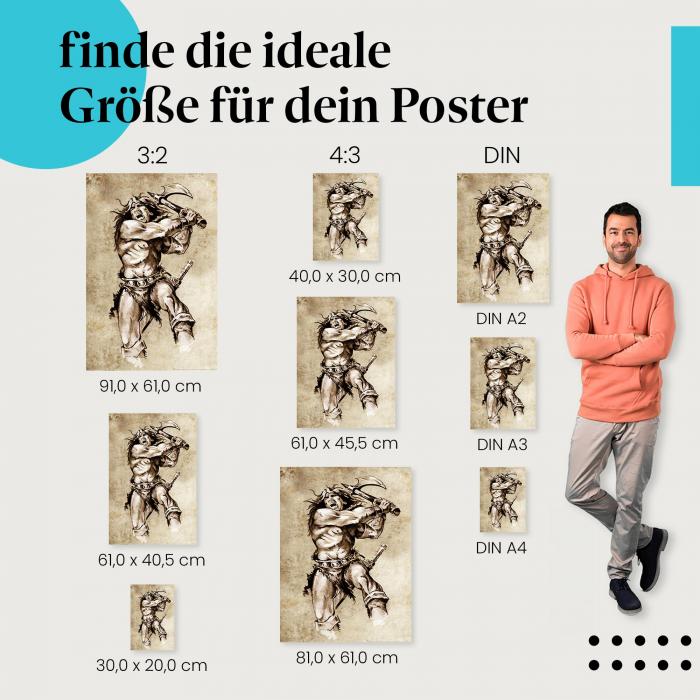 Tätowierter Rücken Poster: Kunstvolle Tattoos als Wandbild - jetzt Größe wählen.