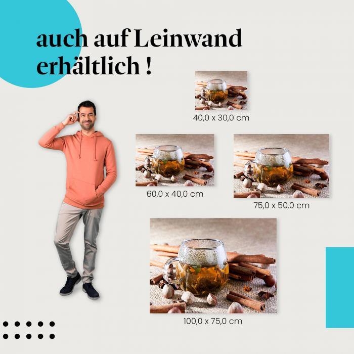 Tee & Gewürze: Leinwandbild. Warme Farben, Duft, Genuss.