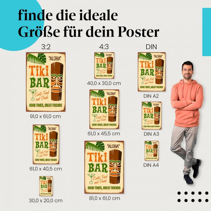 Tiki Bar Poster: Exotische Dekoration - jetzt Postergröße wählen.