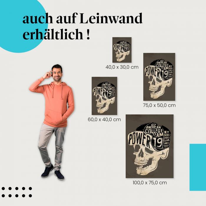 "College Team Power" Leinwandbild: Cooles Design für Fans und Sportbegeisterte