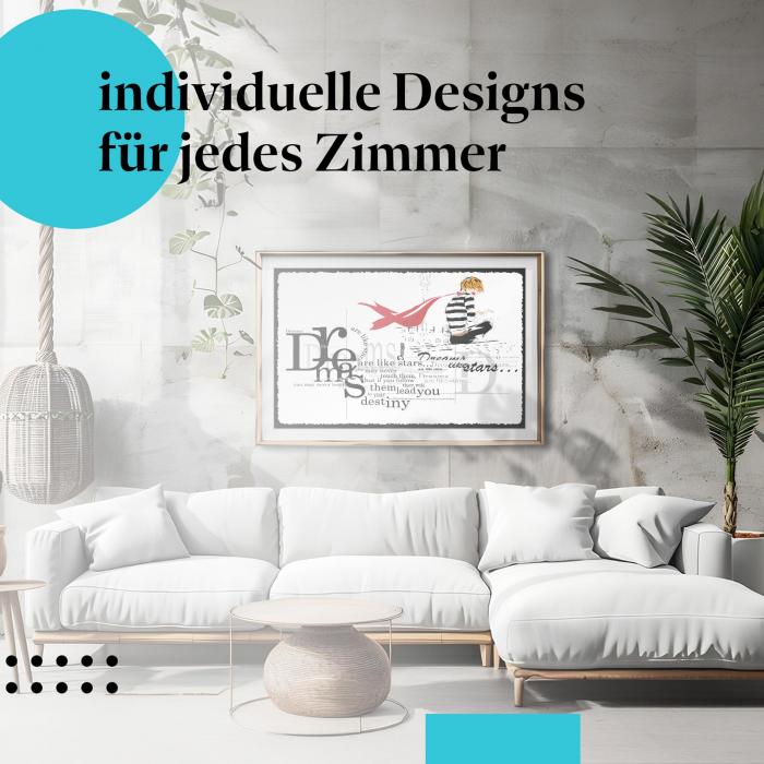 Schlafzimmer Deko: Fashion & Träume mit "Zitat" Poster