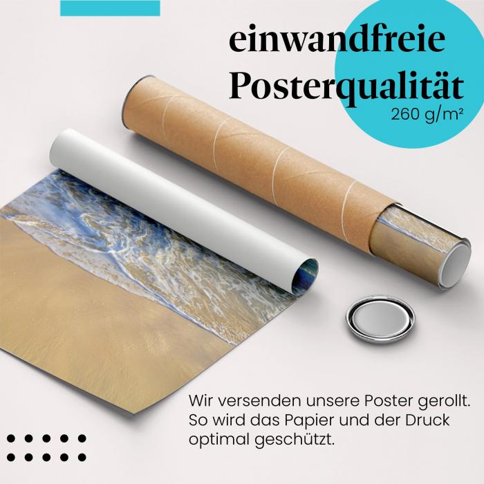 Gerolltes Poster "Traumstrand" - Urlaubsfeeling pur, sicher verpackt.