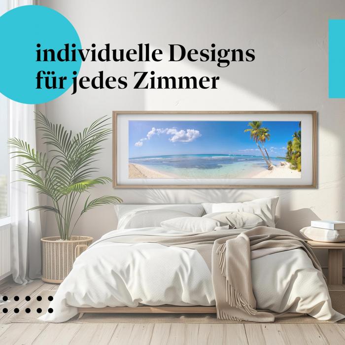 Karibik Poster: "Paradiesischer Strand" - Tropischer Strand in der Karibik