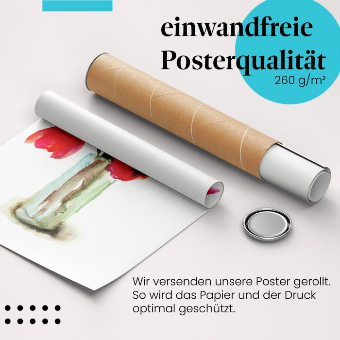 Gerolltes Poster "Tulpen" - Frühling & Kunst, sicher verpackt.