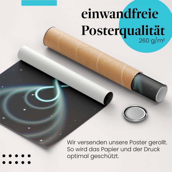 Gerolltes Poster "Unendlichkeitszeichen" - Kosmische Weite, sicher verpackt.